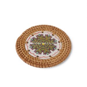Ceramic Rattan Coaster for Gift