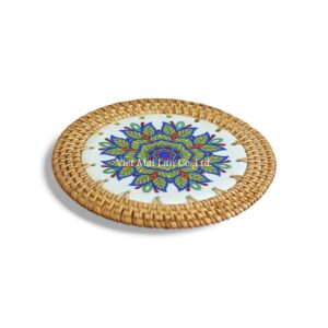 Classic Ceramic Rattan Coaster