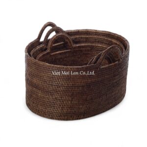 Classic Rattan Storage Basket with Handles