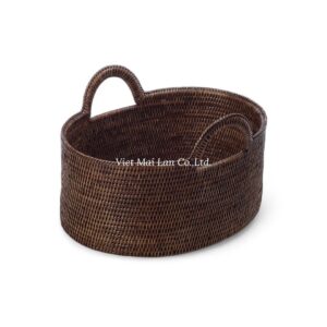 Classic Rattan Storage Basket with Handles