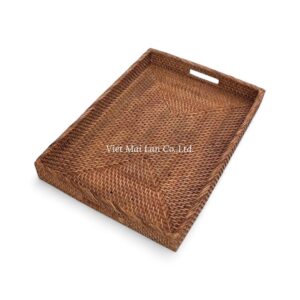 Classic Rectangular Rattan Tray