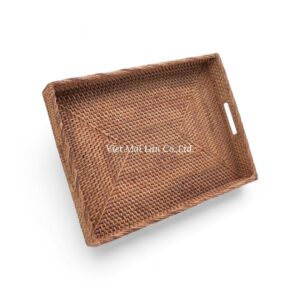Classic Rectangular Rattan Tray