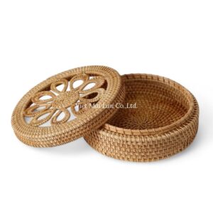 Classic Round Rattan Box