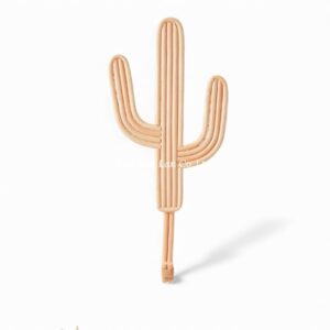 Cute Cactus Rattan Kids Wall Shelf