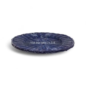 Dark Blue Rattan Charger Plate