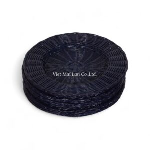 Dark Blue Rattan Charger Plate
