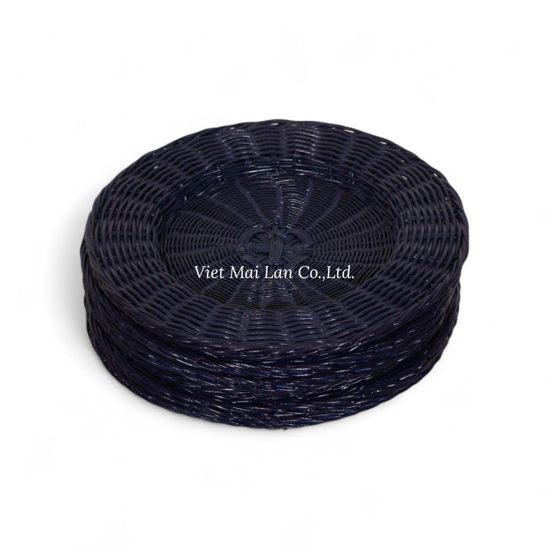 Dark Blue Rattan Charger Plate