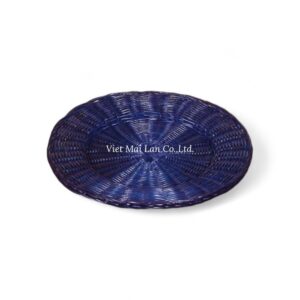 Dark Blue Rattan Charger Plate