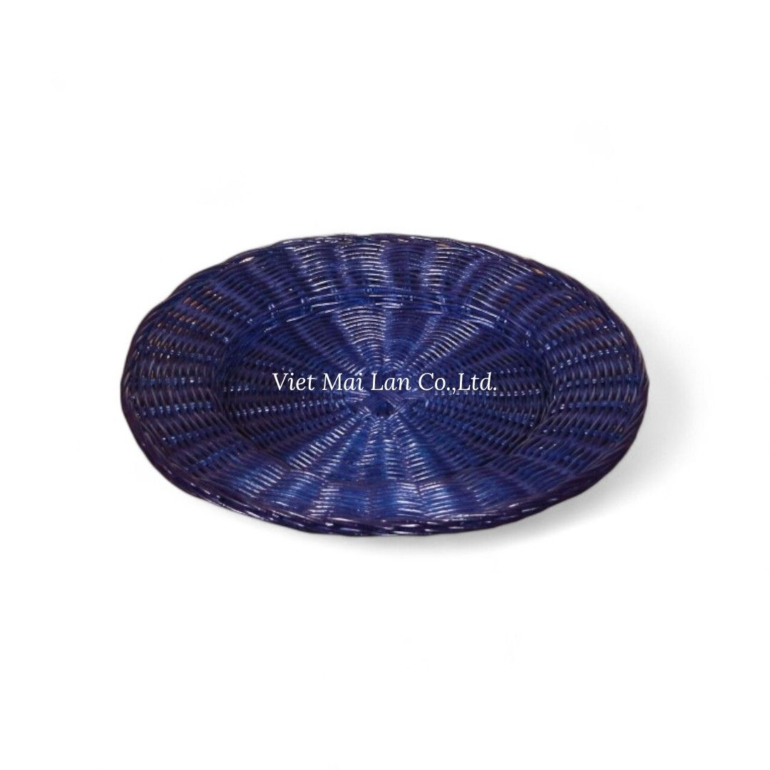 Dark Blue Rattan Charger Plate