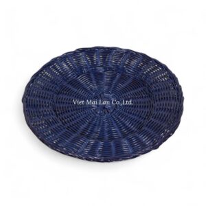 Dark Blue Rattan Charger Plate