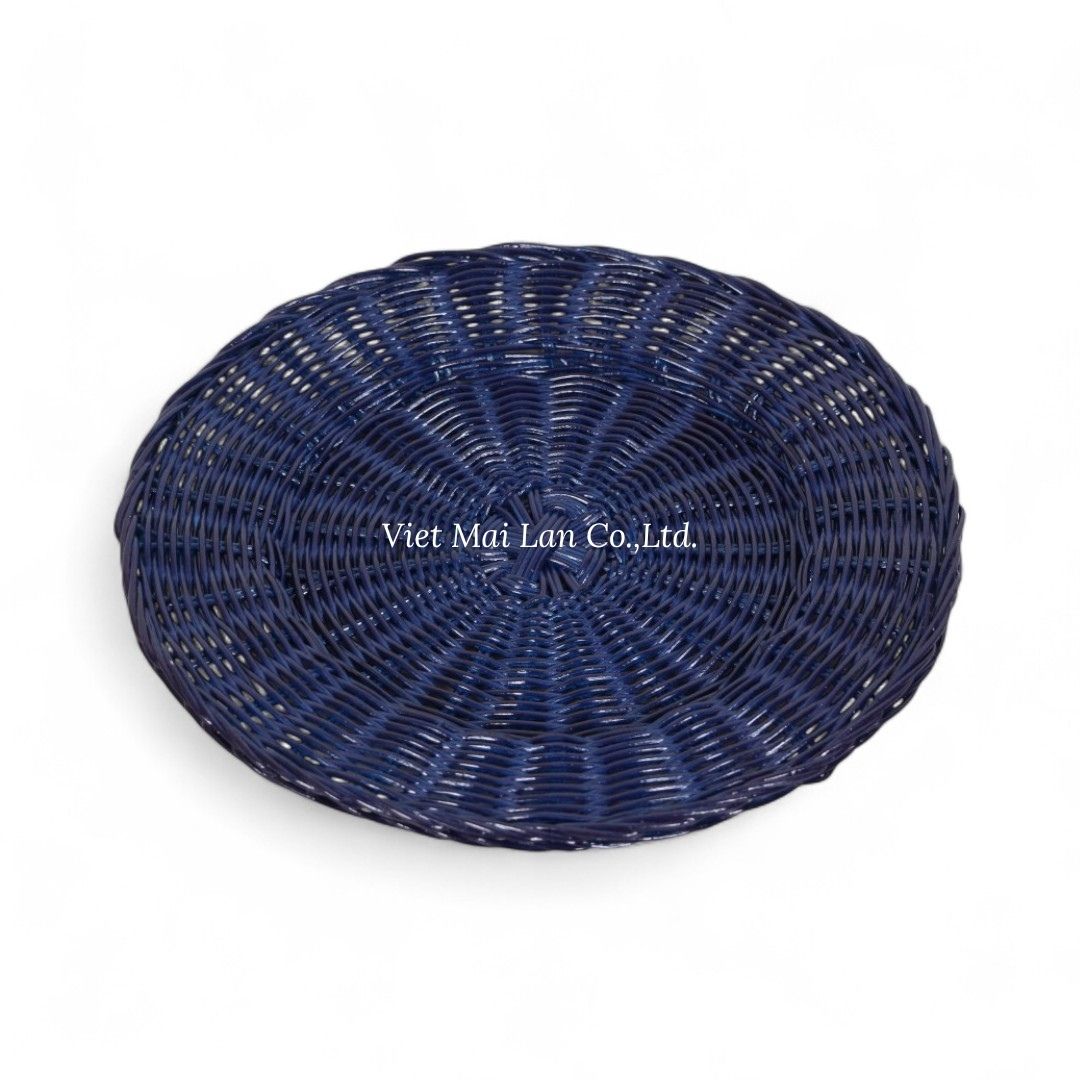 Dark Blue Rattan Charger Plate