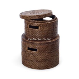 Dark Brown Jewelry Rattan Box