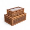 Dark Brown Rattan Box