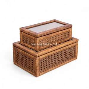 Dark Brown Rattan Box