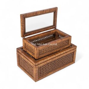 Dark Brown Rattan Box