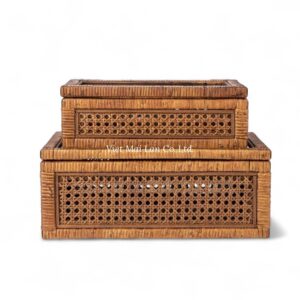 Dark Brown Rattan Box