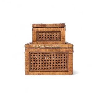 Dark Brown Rattan Box