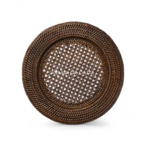 Dark Brown Rattan Charger Plate