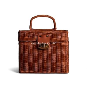 Dark Brown Rattan Handbag