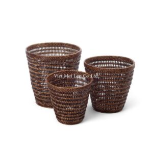 Dark Brown Rattan Laundry Basket