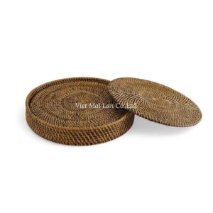 Dark Brown Rattan Placemat Set