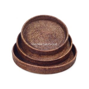 Dark Brown Rattan Tray