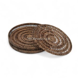 Dark Brown Round Rattan Placemat