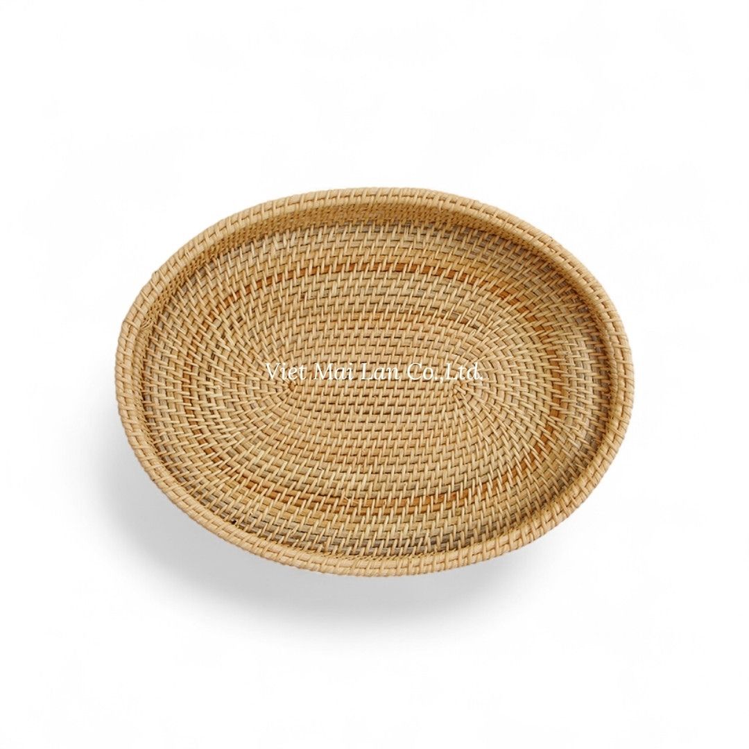 Decorative Oval Rattan Tray