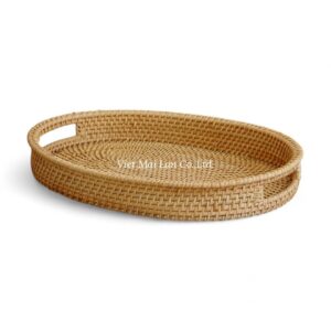 Decorative Oval Rattan Tray