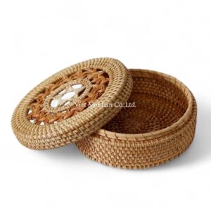 Decorative Round Rattan Box
