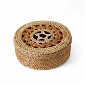 Decorative Round Rattan Box