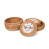 Dragonfly Ceramic Rattan Coaster Set