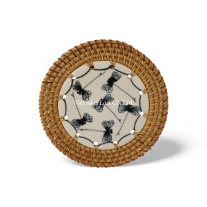 Dragonfly Rattan Coaster
