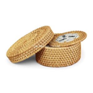 Dragonfly Rattan Coaster Set