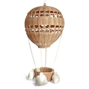 Dreamy Hot Air Balloon Rattan Kids Wall Decor