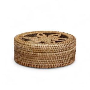 Durable Round Rattan Box