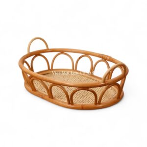 Elegant Oval Rattan Tray