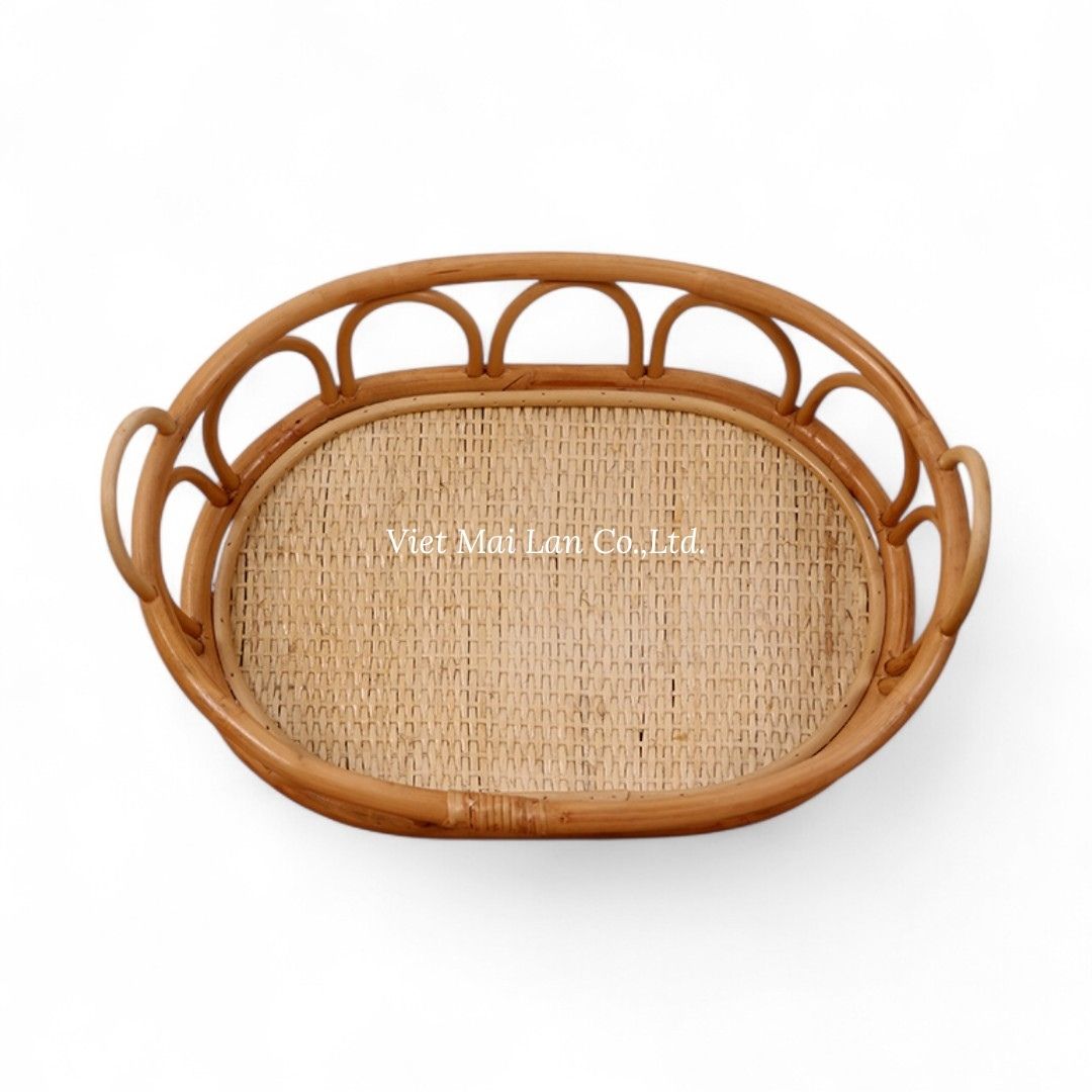 Elegant Oval Rattan Tray