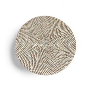 Elegant Wavy Rattan Tray Set