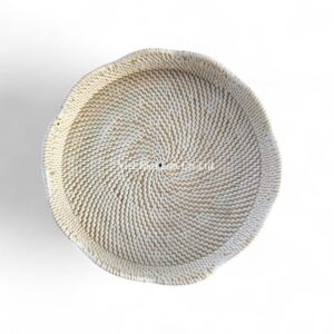 Elegant Wavy Rattan Tray Set