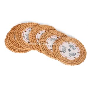 Fish Ceramic Rattan Coaster