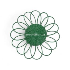 Floral Green Rattan Placemat