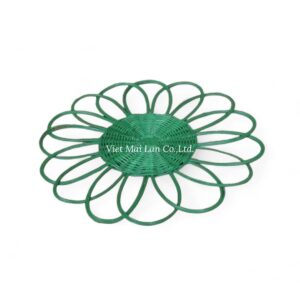 Floral Green Rattan Placemat