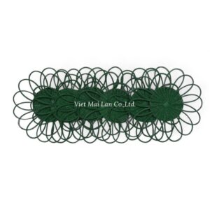 Floral Green Rattan Placemat