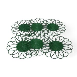 Floral Green Rattan Placemat