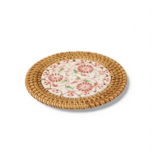 Floral Rattan Coaster