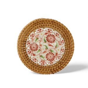 Floral Rattan Coaster