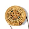 Floral Round Rattan Bag
