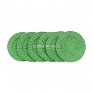 Green Rattan Charger Plate