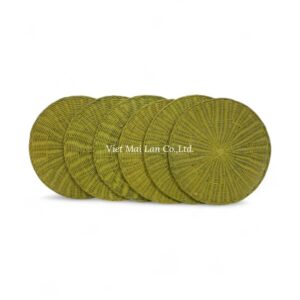 Green Round Rattan Placemat